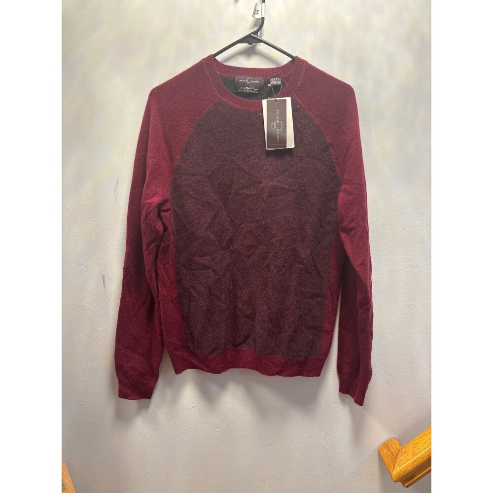 Black & Brown 1826 Mens 100% Wool Cranberry Sweater S/P Crewneck Long Sleeve S/P